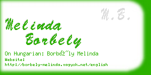 melinda borbely business card